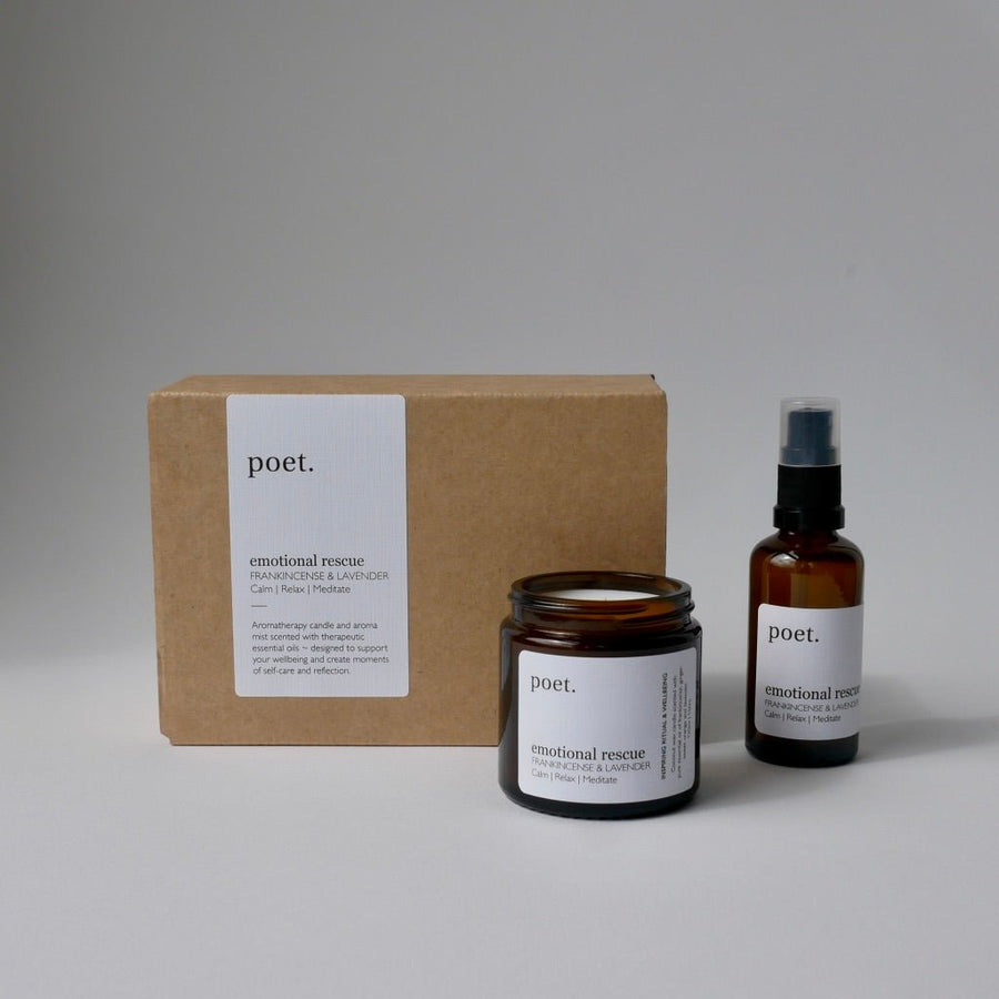 Aromatherapy Self - Care Kit | EMOTIONAL RESCUE ~ Calm | Relax | Meditate - Poet Botanicals