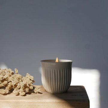 Dahlia in Clay + Poet Ceramic Candle - Poet Botanicals