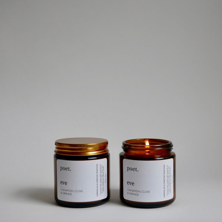 EVE ~ Christmas Candle | Vanilla, Cinnamon, Clove Bud & Orange - Poet Botanicals